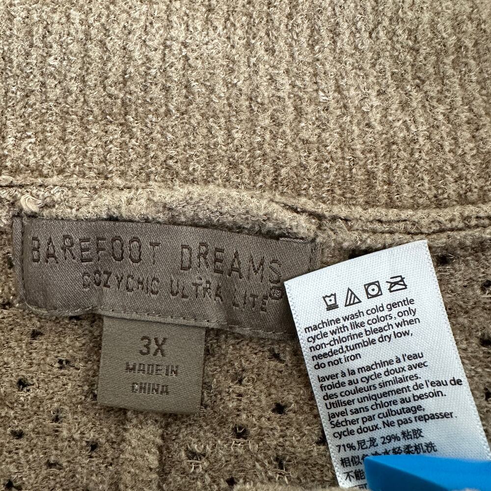 Barefoot Dreams Cozy Chic Lite Open Front Cardigan 3XL Brown Soft Comfort EUC - Picture 8 of 9